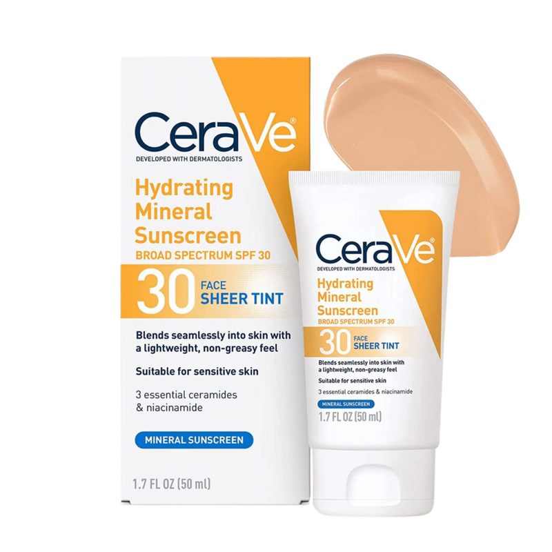 Cerave Hydrating Mineral Sunscreen SPF 30 Face Sheer Tint 50ml image 0