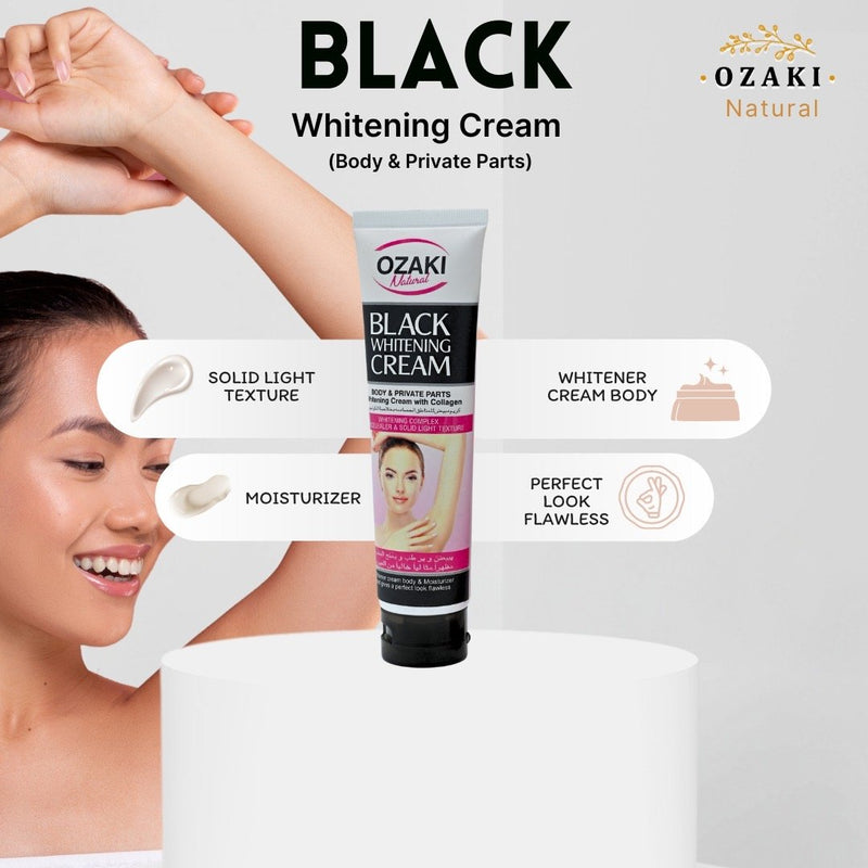 OZAKI Natural Black Whitening Cream Body & Private Parts Whitening Cream with Collagen(100g) image 0