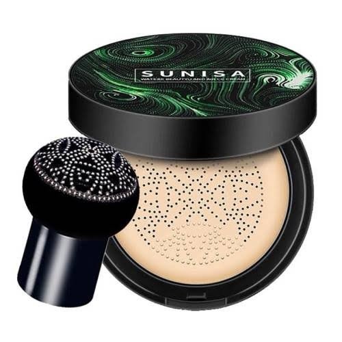 SUNISA Foundation Base Water proof Mushroom Head Air Cushion, BB CC Cream Moisturizing, Liquid Foundation with Sponge, 1 PC - CA image 2