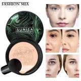 SUNISA Foundation Base Water proof Mushroom Head Air Cushion, BB CC Cream Moisturizing, Liquid Foundation with Sponge, 1 PC - CA image 0