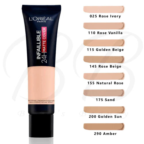 LOreal Paris Infallible 24H Matte Cover Liquid Foundation - 110 Rose Vanilla image 1
