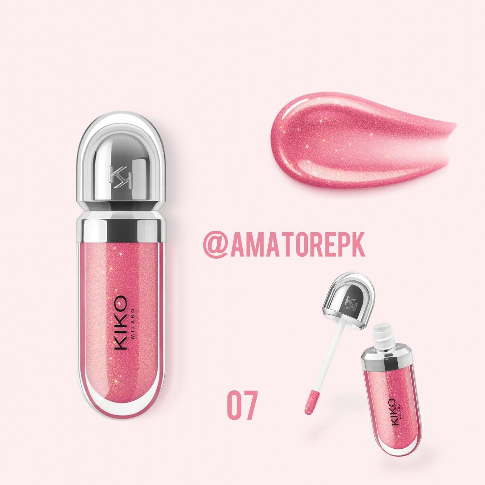 Kiko MIlano 3d Hydra Lipgloss - 07 Pink Magnolia image