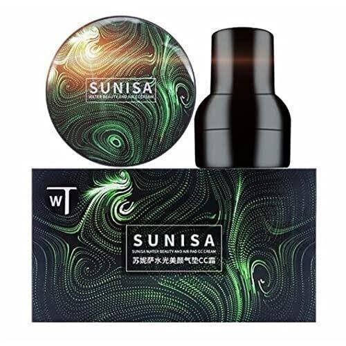 SUNISA Foundation Base Water proof Mushroom Head Air Cushion, BB CC Cream Moisturizing, Liquid Foundation with Sponge, 1 PC - CA image 1