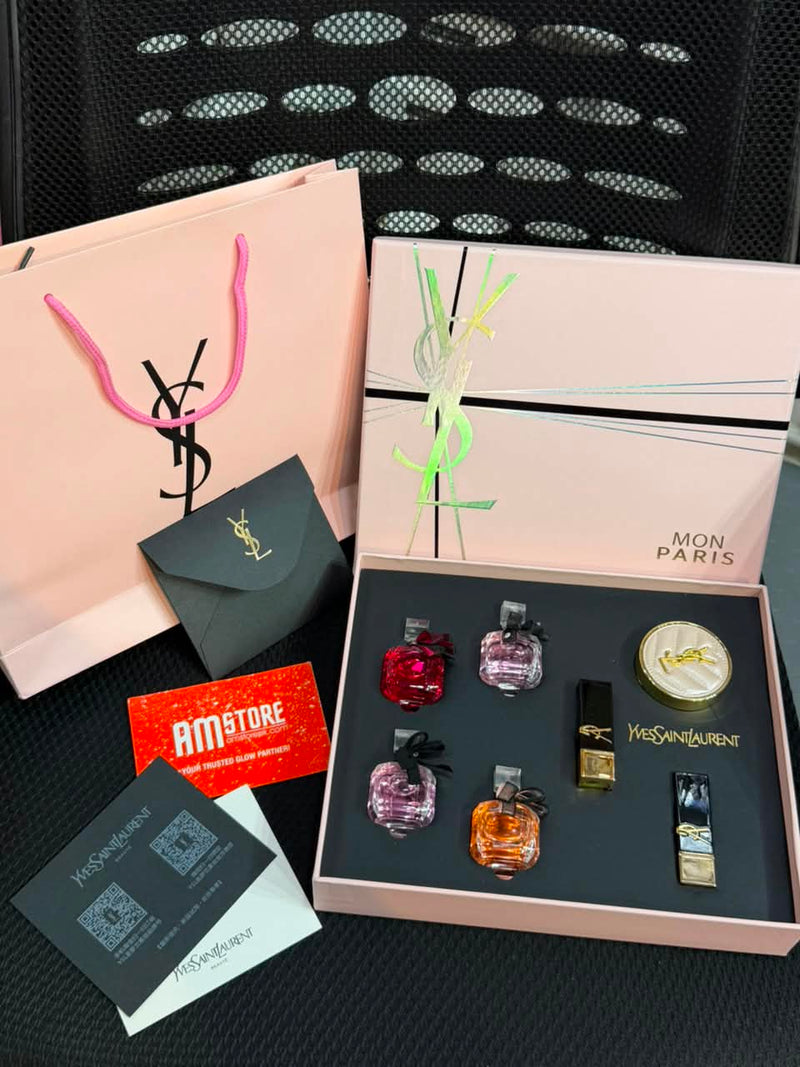 Ysl Mon Paris 7in1 Gift Set Pink Box and Bag