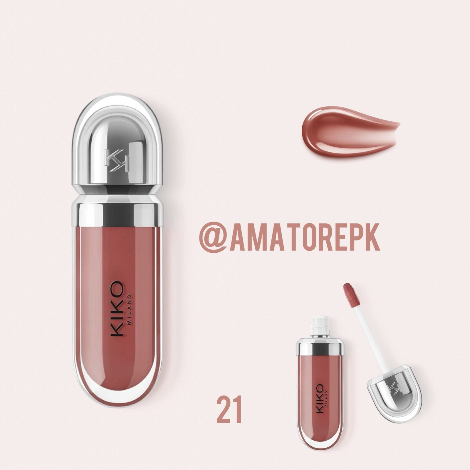 Kiko MIlano 3d Hydra Lipgloss - 21 Brun Rose image