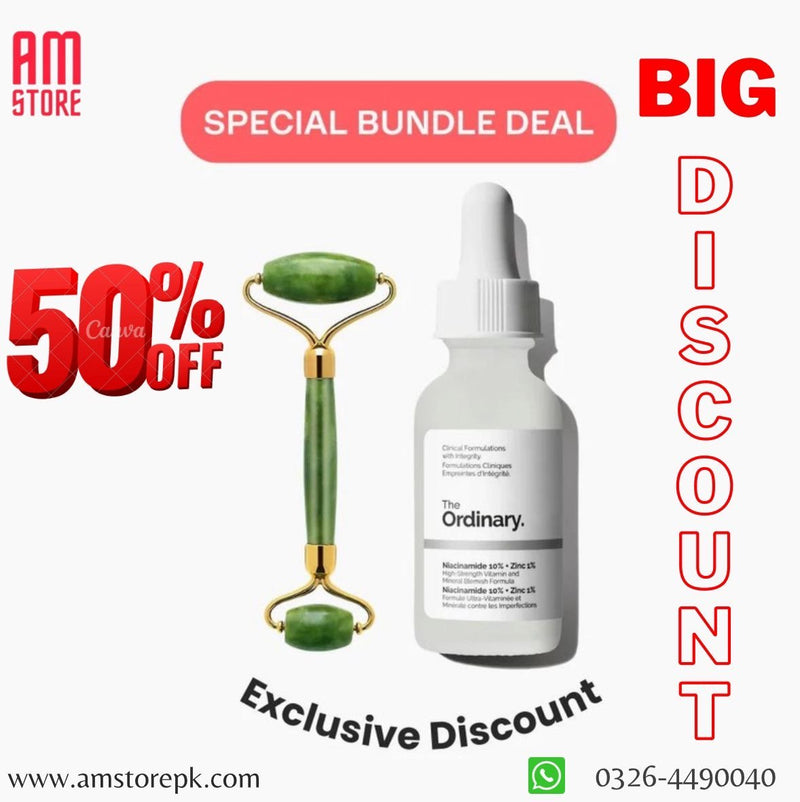 Ordinary Niacinamide Serum + Gua Sha Jade Roller Bundle image 0