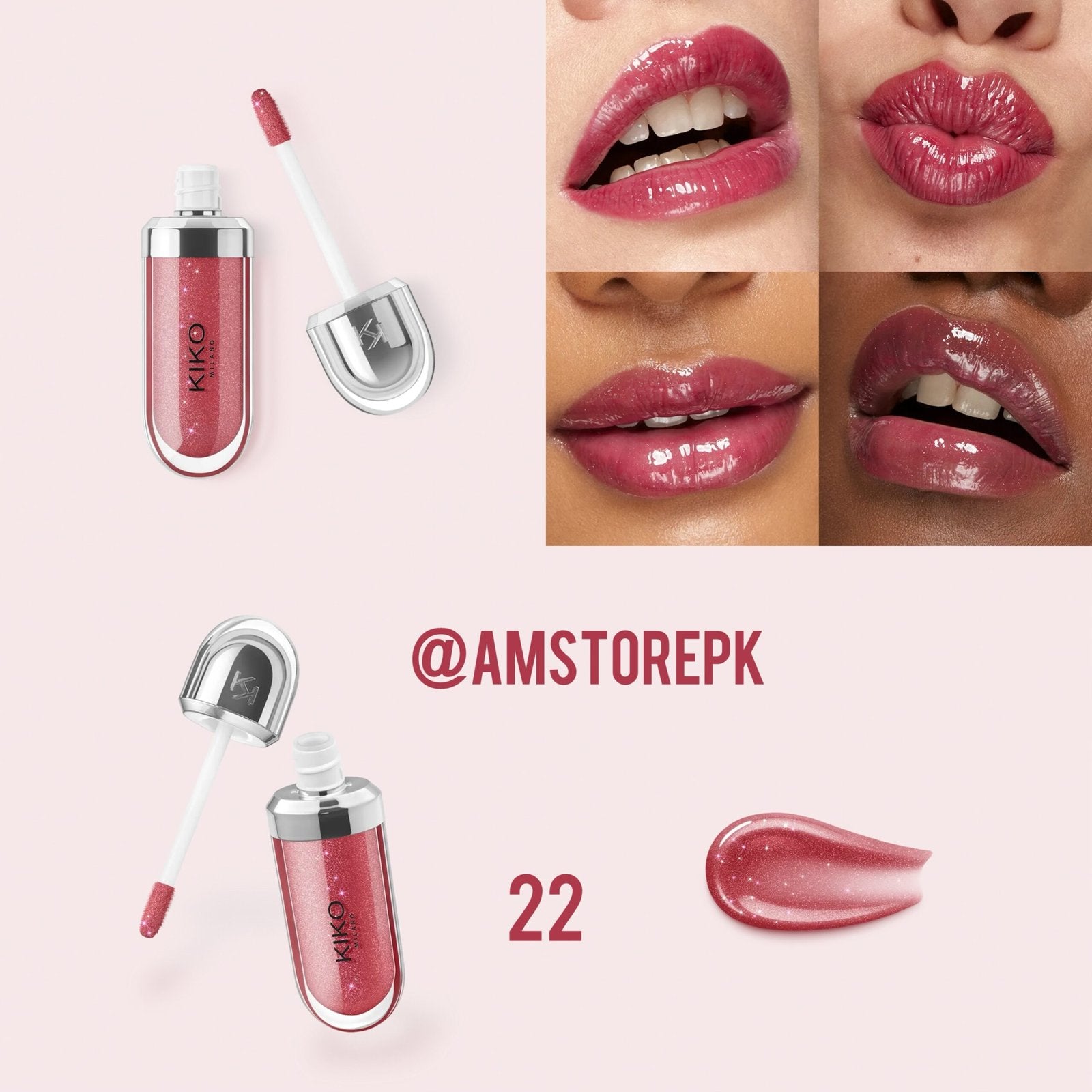 Kiko MIlano 3d Hydra Lipgloss - 22 Sparkling Red Garnet image