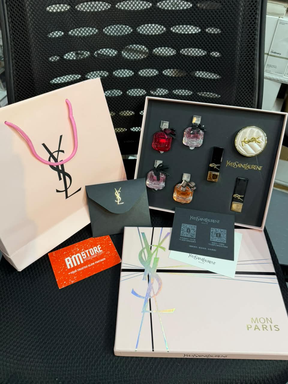 Ysl Mon Paris 7in1 Gift Set Pink Box and Bag