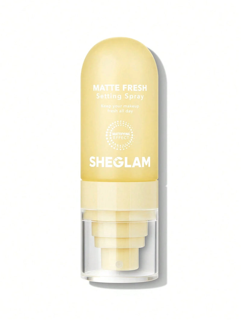 SHEGLAM Matte Fresh Setting Spray Ultra Matte Liquid-To-Powder Long Lasting Makeup YELLOW