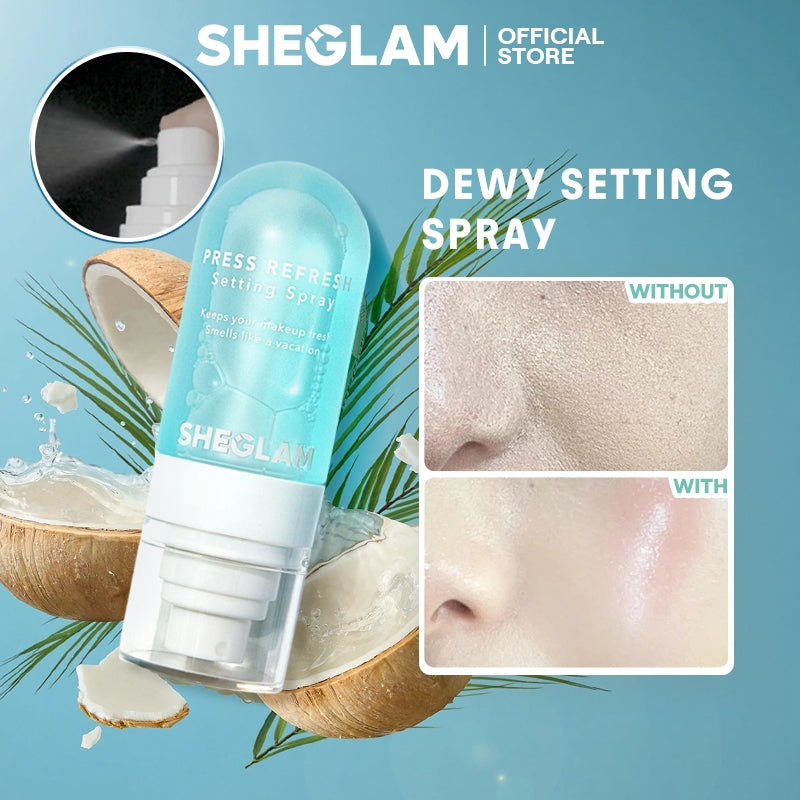 SHEGLAM Press Refresh Setting Spray Moisturizing Long Lasting Makeup Setting Spray Oil-GREEN