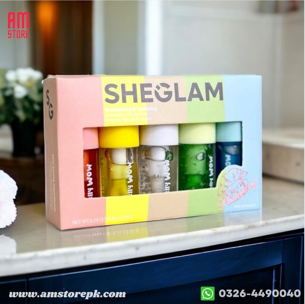 SHEGLAM Jelly Wow Hydrating Non-Sticky Lip Oil Moisturizing Plumping Lip Gloss (Pack of 5 ) image 0