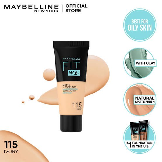 Maybelline - Fit Me Liquid Foundation Matte & Poreless - 115 Ivory image 0