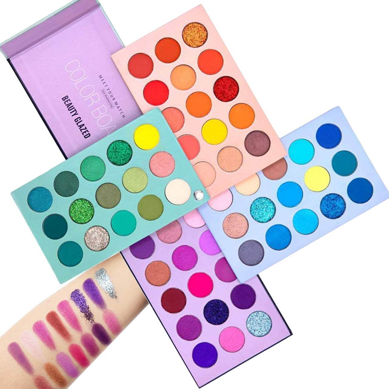 60 Colors Eyeshadow Palette, 4 in1 Color Board Makeup Palette Set Highly Pigmented Glitter Metallic Matte Shimmer Natural Ultra Eye Shadow Powder Easy to Blend image 1